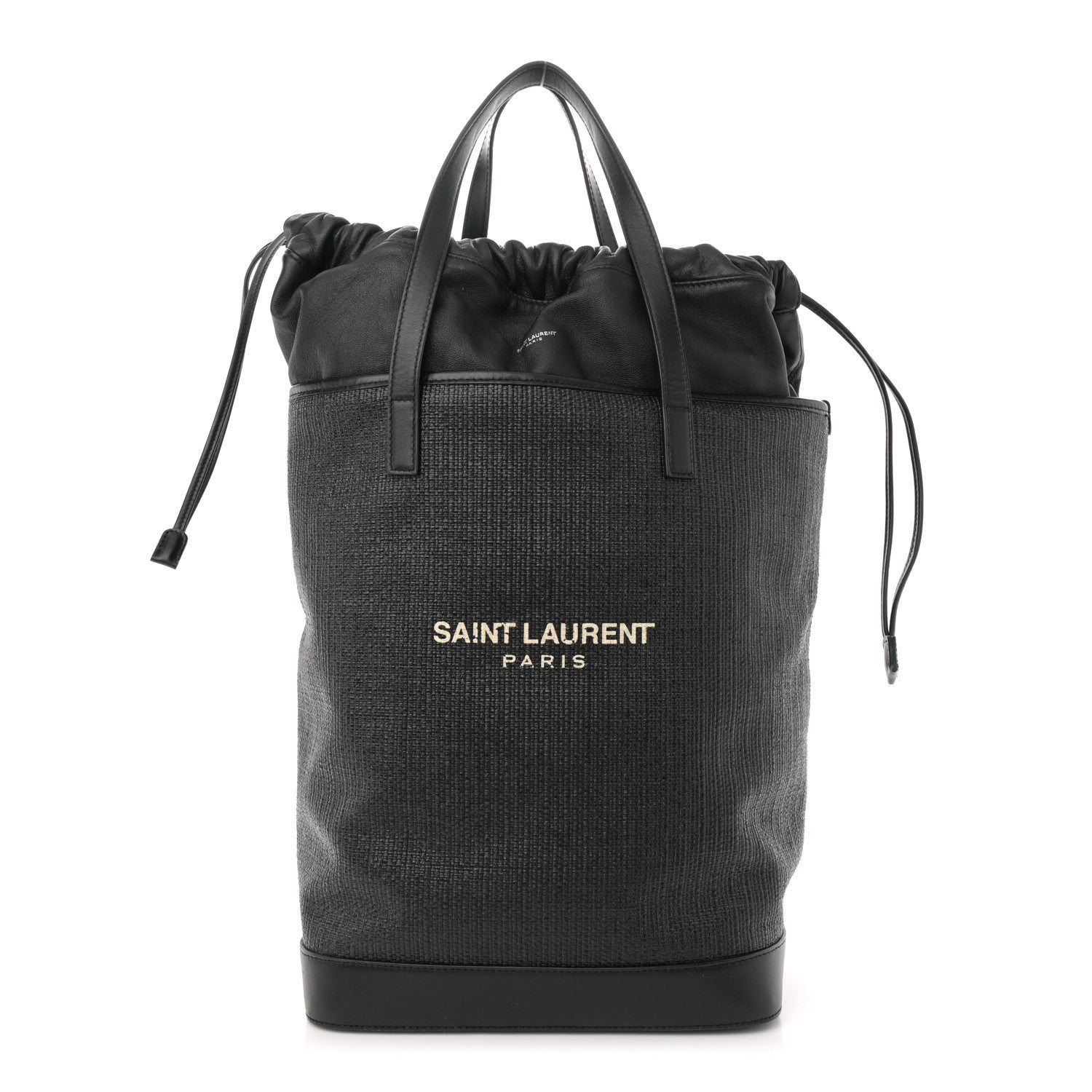 Saint Laurent Linen Canvas Teddy Shopping Bag Black 1 of 11