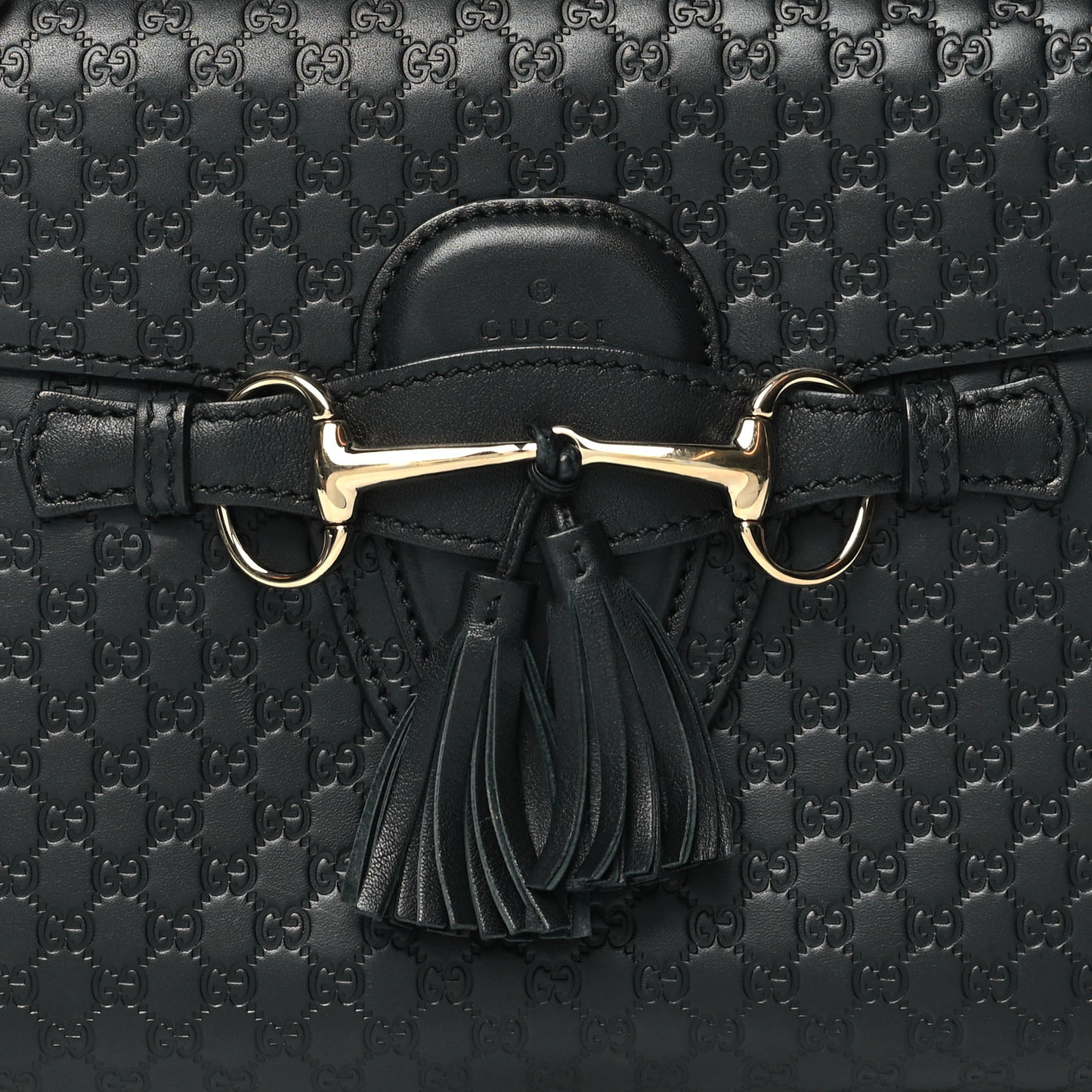Microguccissima Medium Emily Chain Shoulder Bag Black
