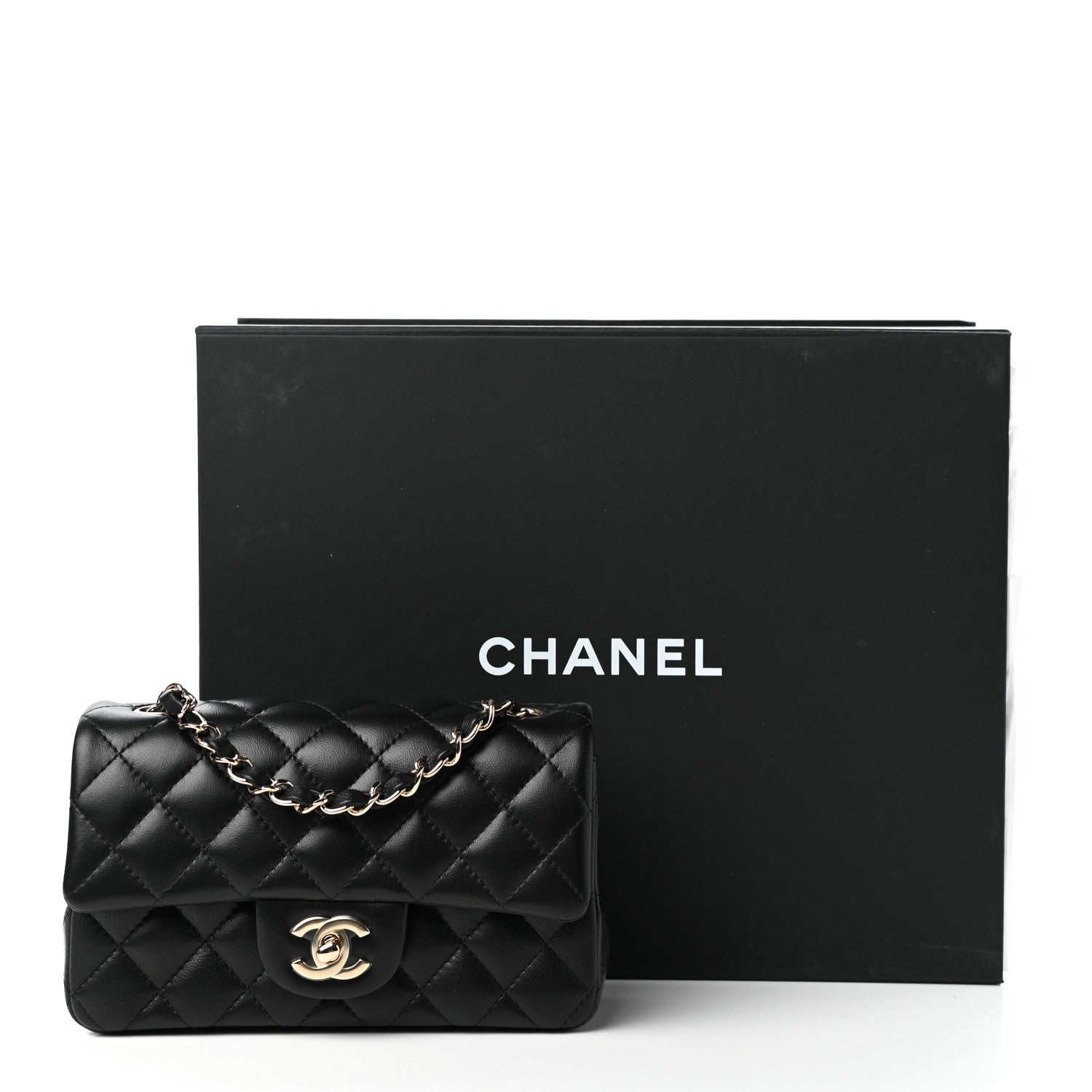 Chanel Lambskin Quilted Mini Rectangular Flap Black 11 of 11