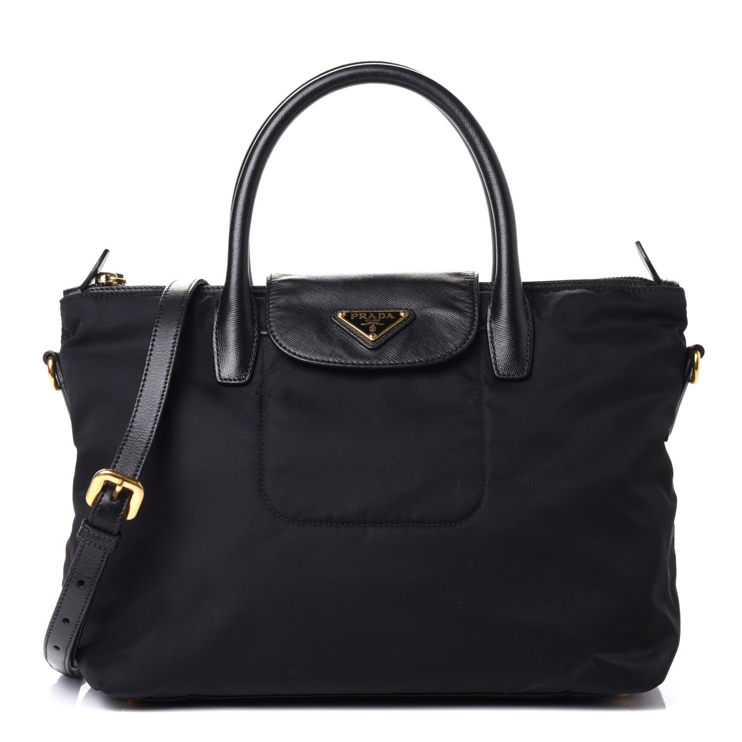 Prada Tessuto Nylon Saffiano Tote Black 1 of 4