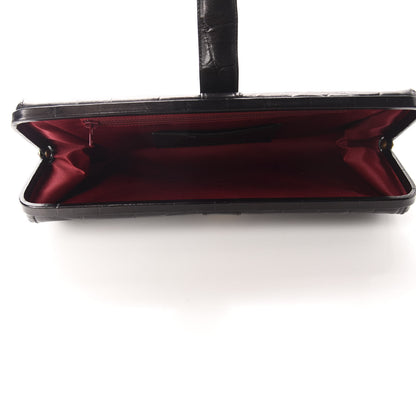 Mulberry Crocodile Embossed Calfskin Frame Clutch Black 5 of 13