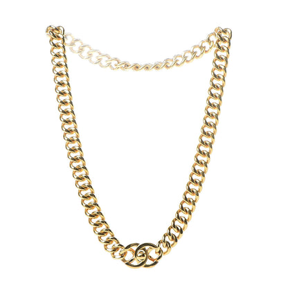 Chanel Chain Link CC Turn Lock Choker Necklace Gold 3 of 6