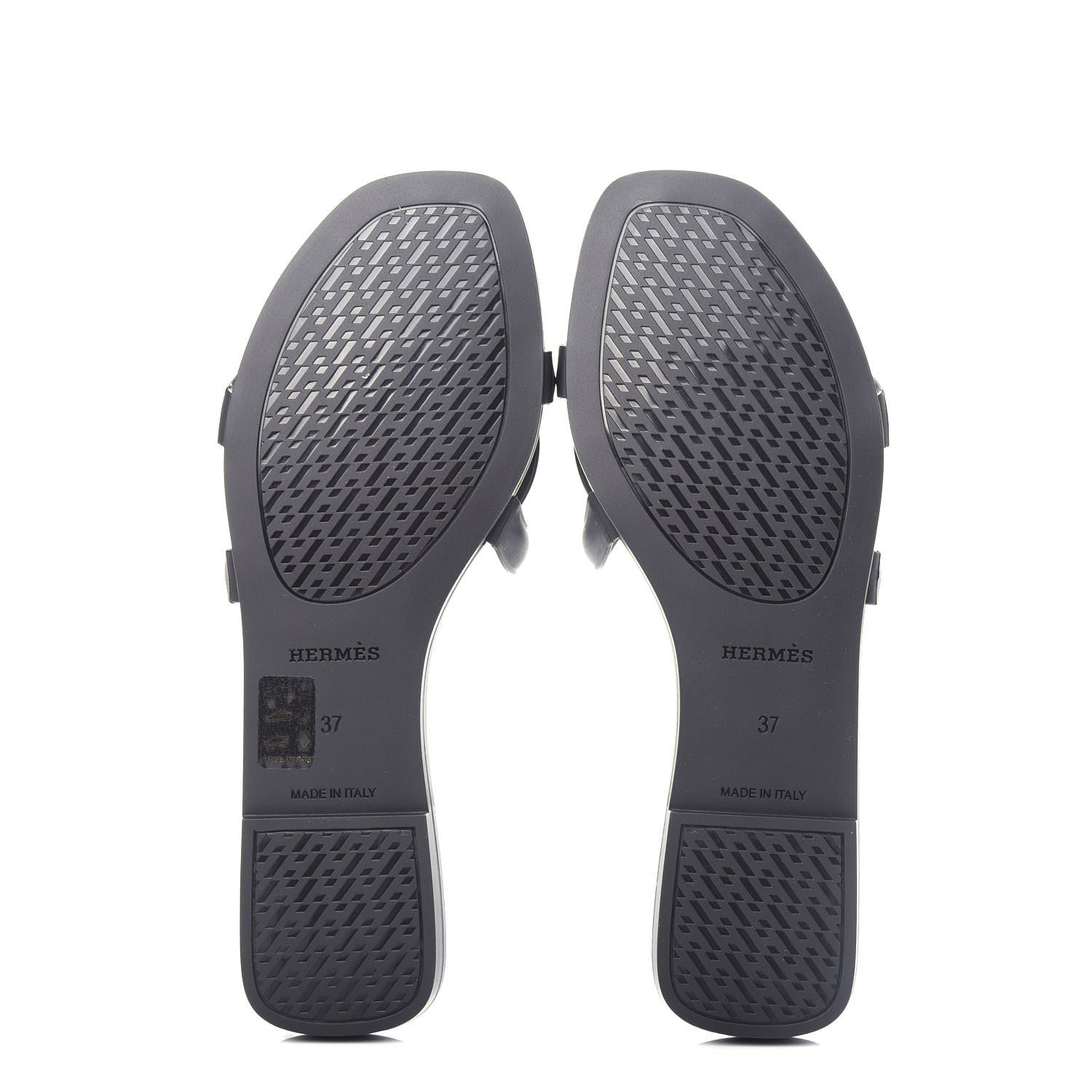 Hermes Rubber Aloha Sandals 37 Black 6 of 11