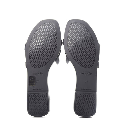 Hermes Rubber Aloha Sandals 37 Black 6 of 11