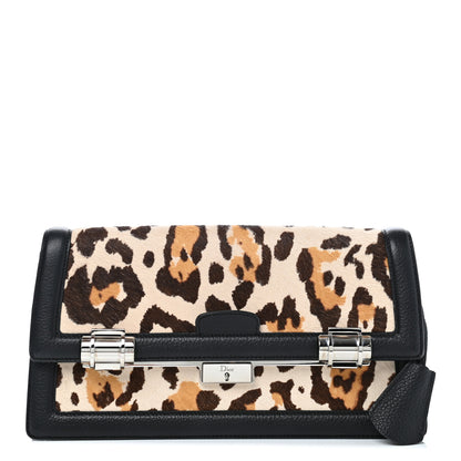 Christian Dior Pony Hair Leopard Print Clutch Black 1 of 8