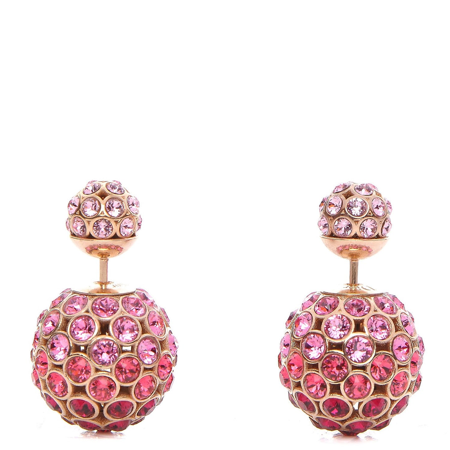 Crystal Mise En Dior Tribal Earrings Pink Gold