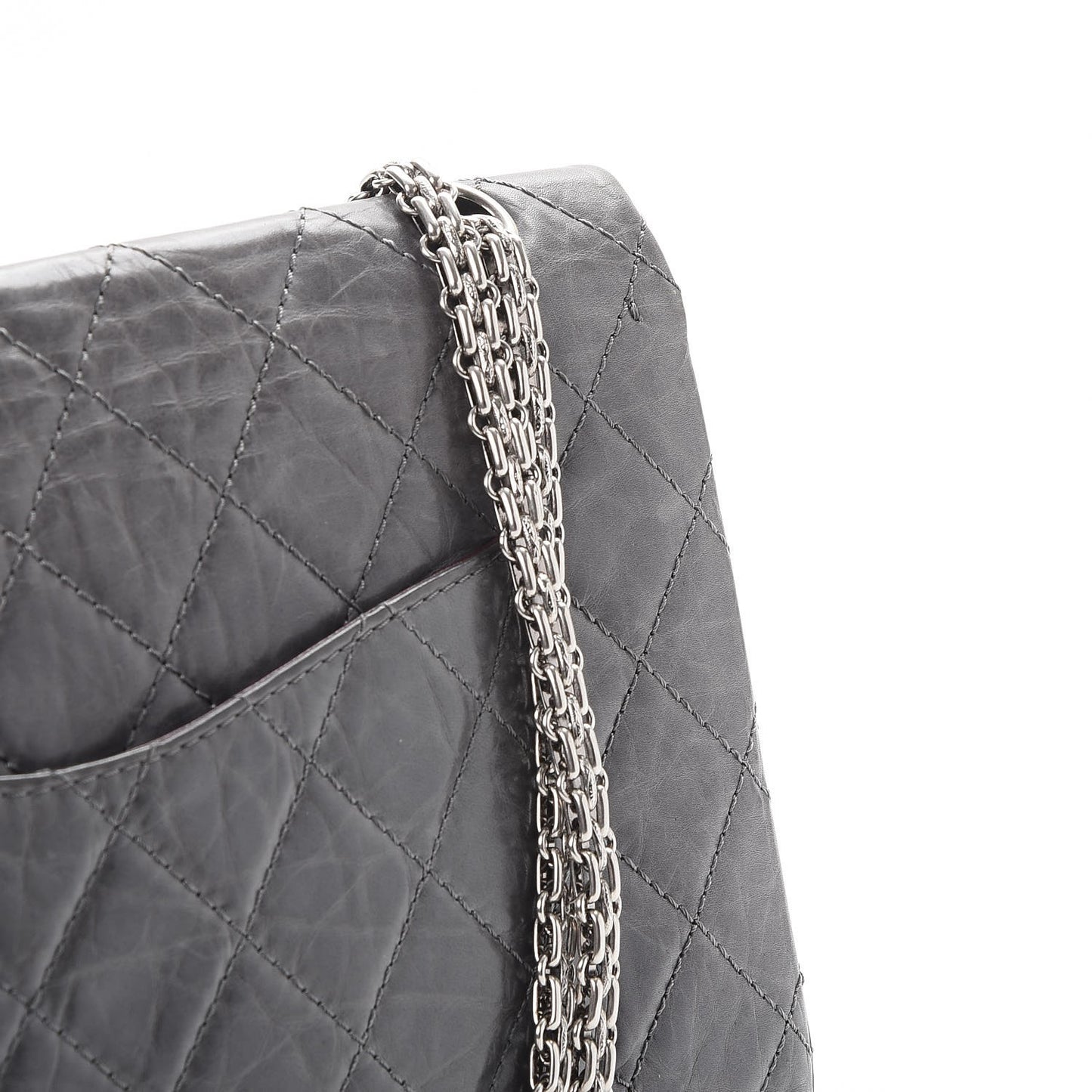Aged Calfskin Quilted 50th Anniversary 2.55 Reissue 227 Flap Grey