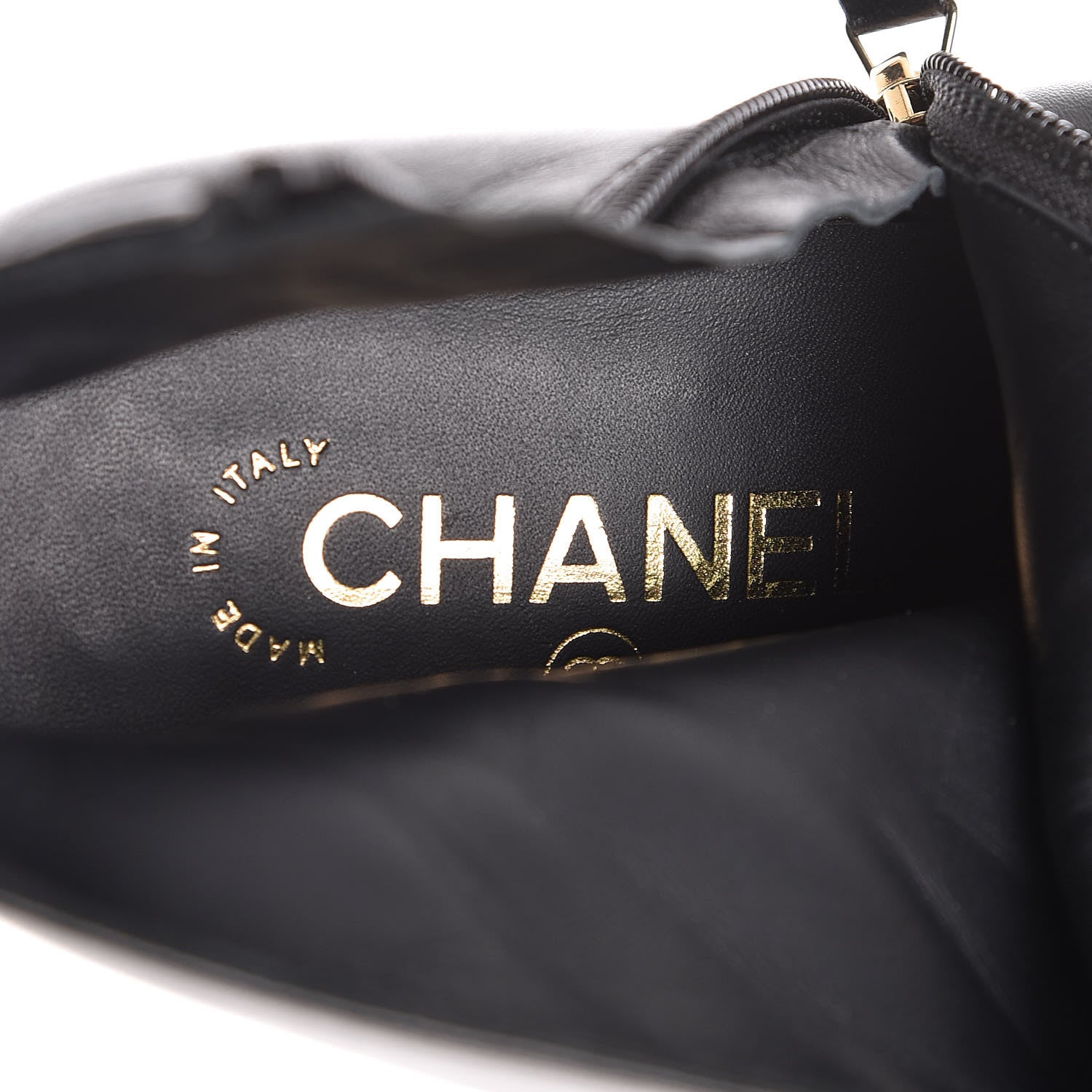 Chanel Lambskin Grosgrain Cap Toe CC Short Ankle Boots 37.5 Black 10 of 11