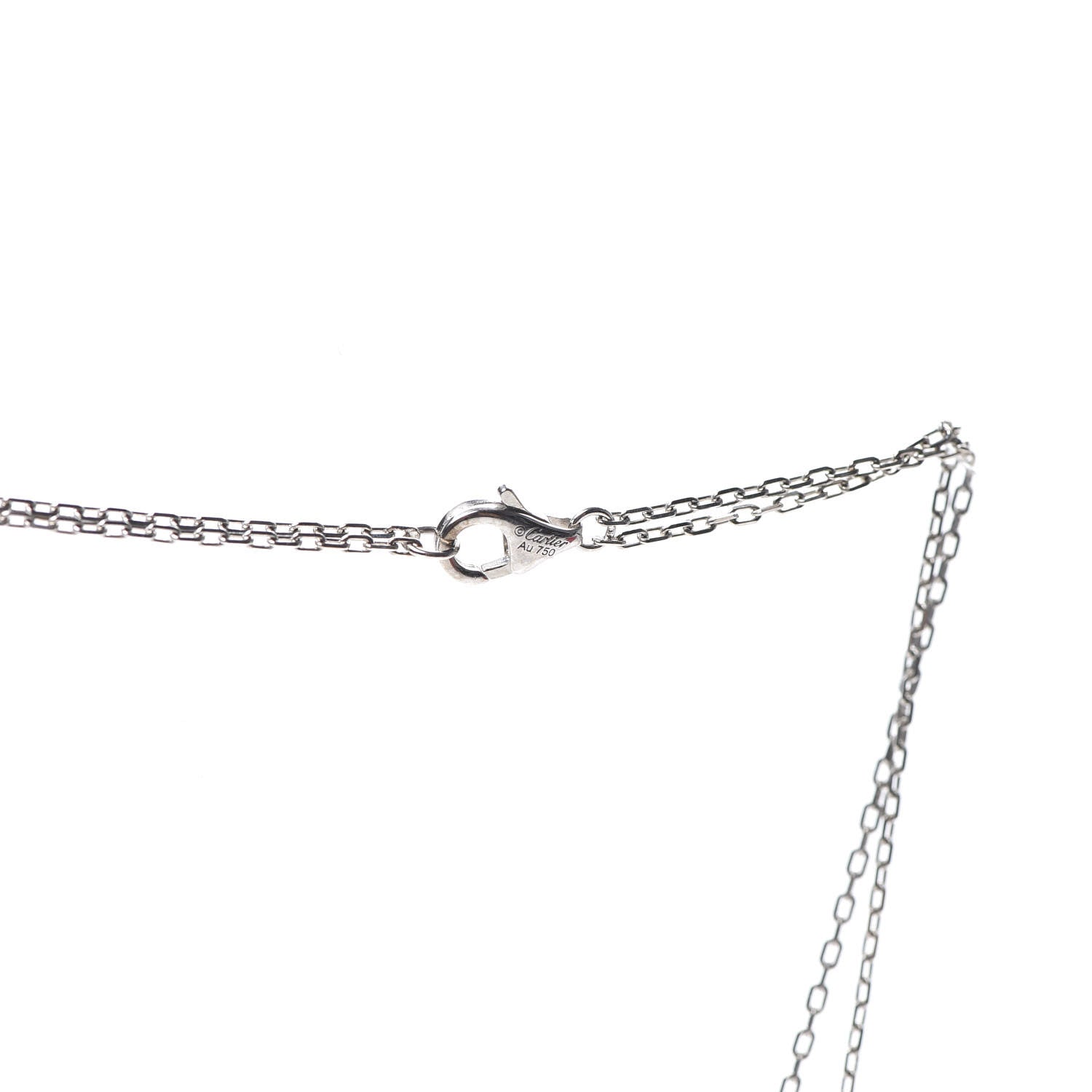 Cartier 18K White Gold 2 Diamond LOVE Necklace 4 of 7