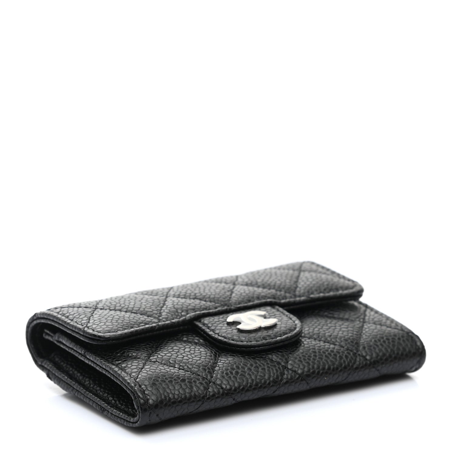 Chanel Caviar Quilted Flap Card Holder Wallet Black 4 of 8