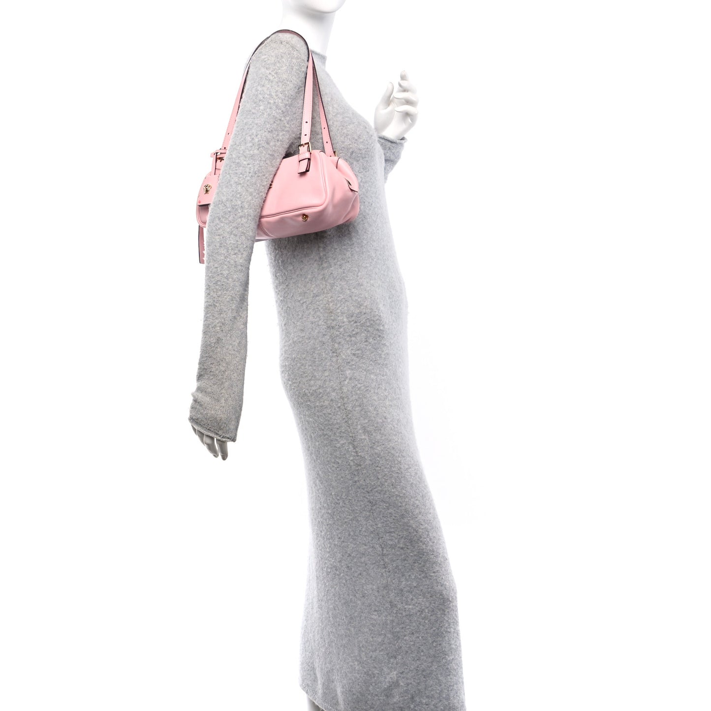 Lambskin Tag Bowling Bag Light Pink