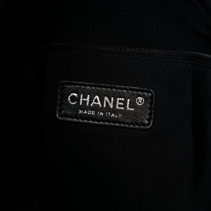 Chanel Grosgrain Denim Quilted Drawstring Tote Blue 6 of 9