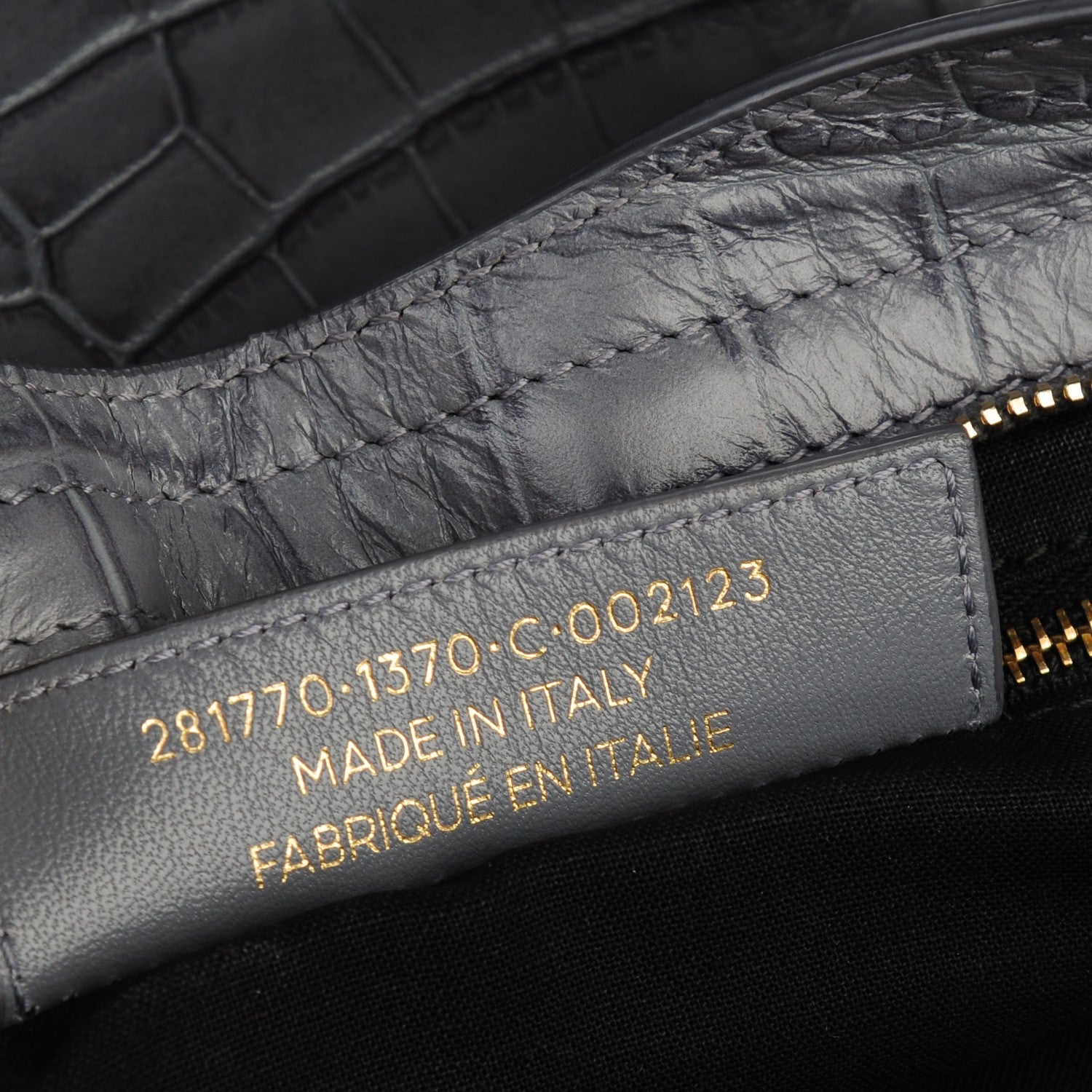 Balenciaga Calfskin Crocodile Embossed Giant 12 Gold Hardware City Gris Beton 7 of 7