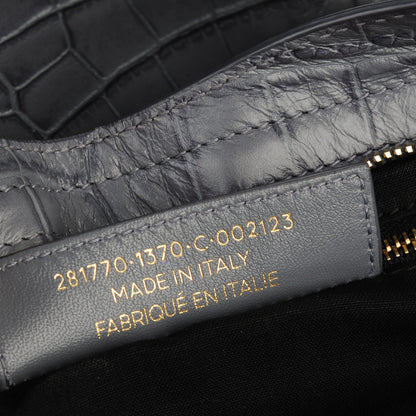 Balenciaga Calfskin Crocodile Embossed Giant 12 Gold Hardware City Gris Beton 7 of 7