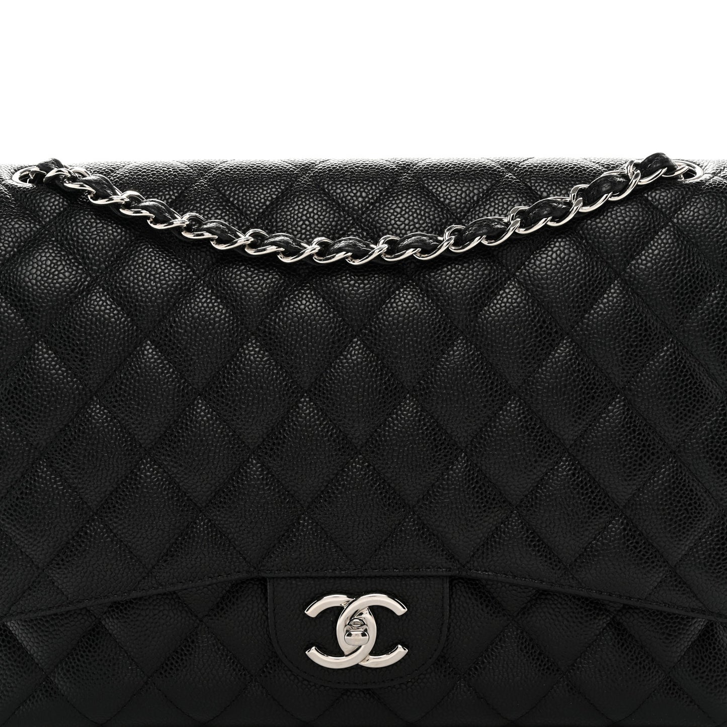 Caviar Quilted Maxi Double Flap Black