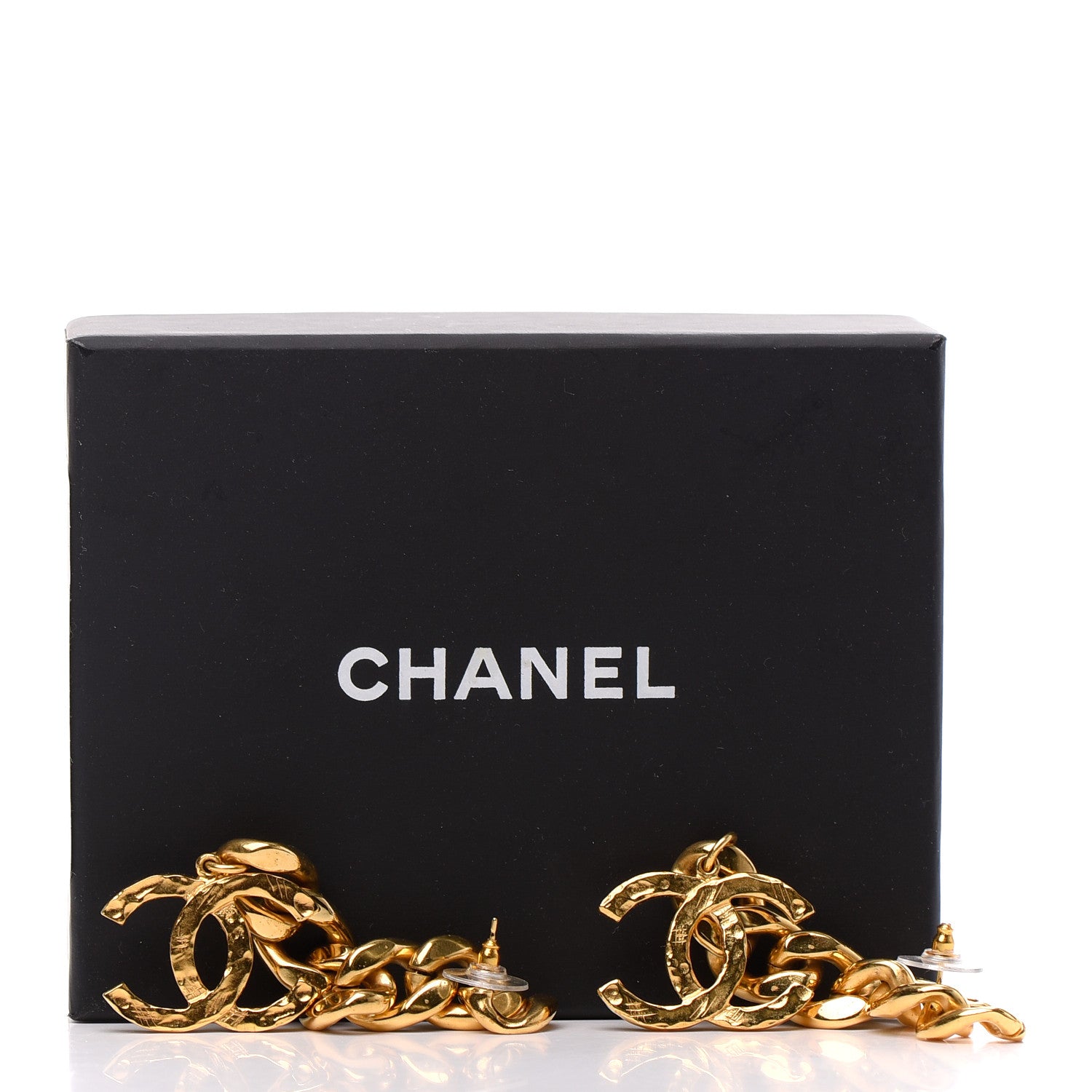 Chanel Metal CC Pick Drop Earrings Gold 5 of 5