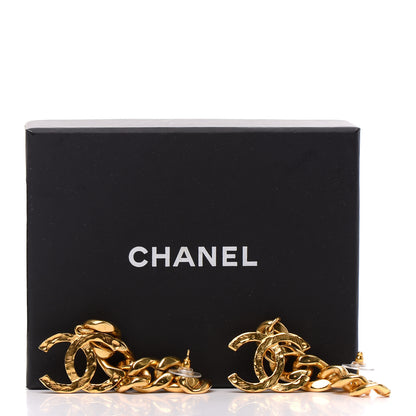 Chanel Metal CC Pick Drop Earrings Gold 5 of 5