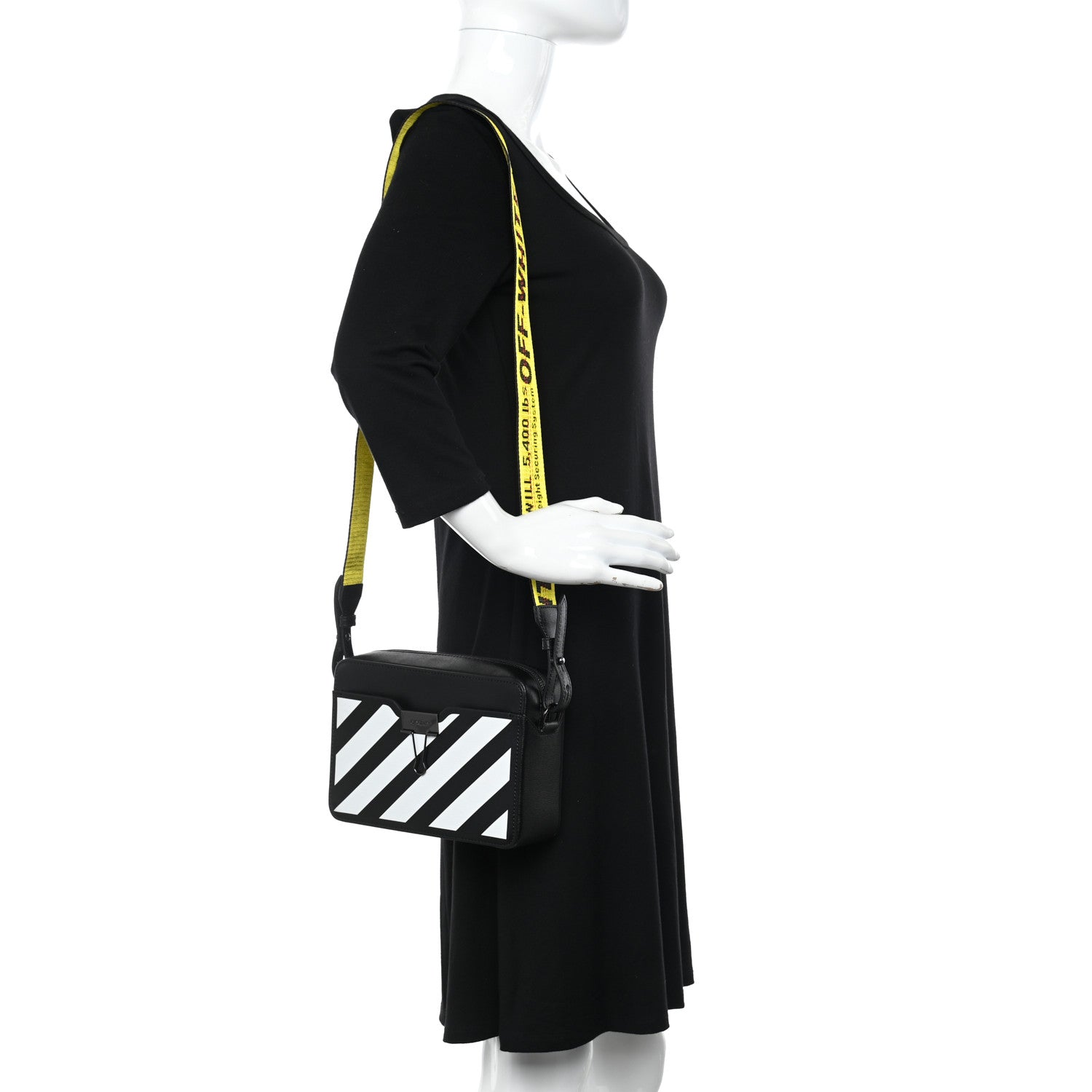 Off-White Saffiano Diag Camera Bag Black 2 of 10
