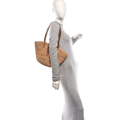 Saint Laurent Raffia Calfskin Small Panier Tote Naturel Naturel 2 of 11