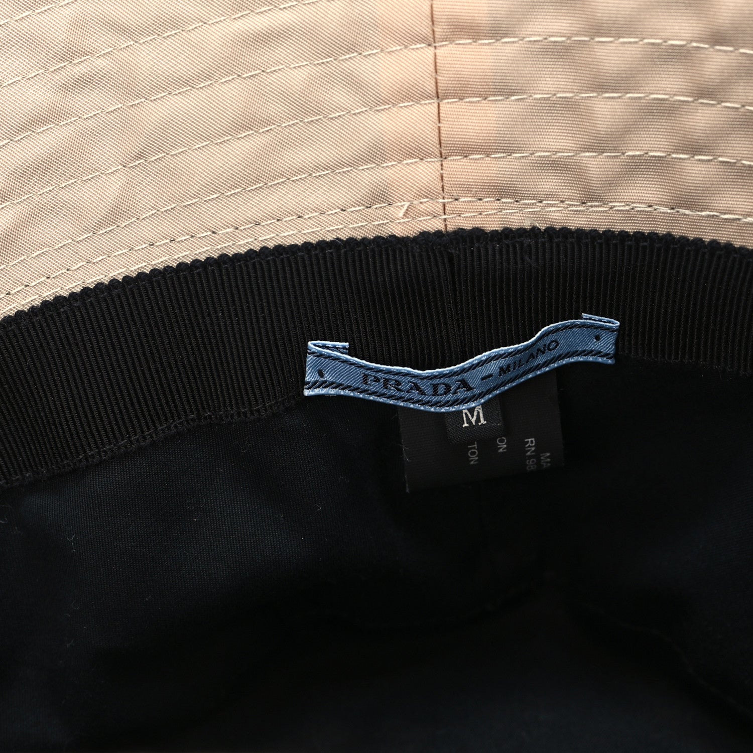 Prada Re-Nylon Metal Triangle Logo Bucket Hat M Cammeo 8 of 8