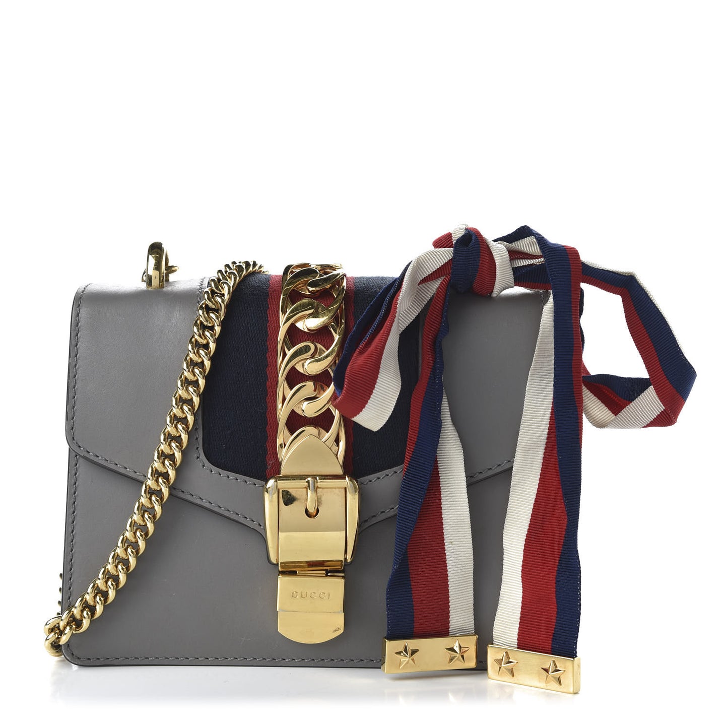 Calfskin Mini Sylvie Chain Shoulder Bag Deep Grey