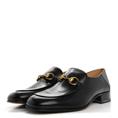 Gucci Goatskin Womens Horsebit Mid-Heel Loafers 39 Black 4 of 9