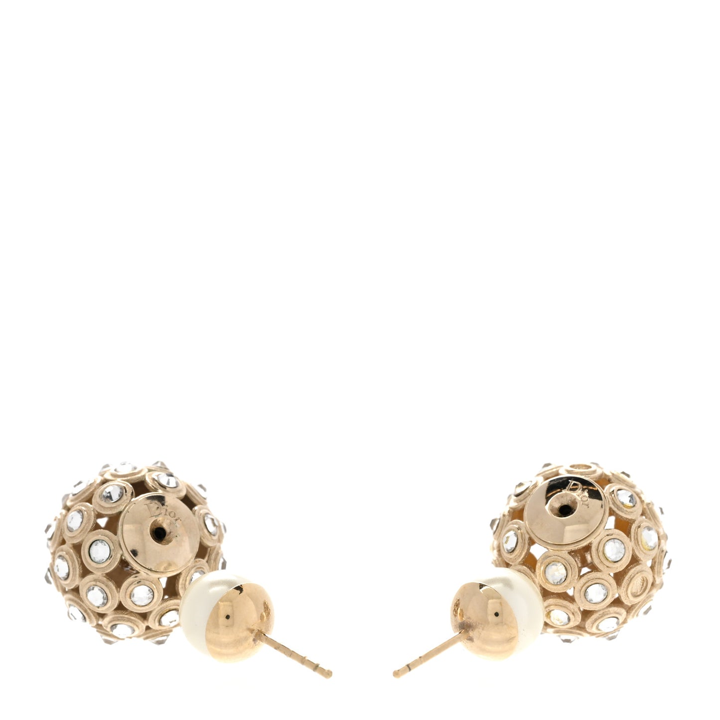 Crystal Pearl Dior Tribales Earrings Gold
