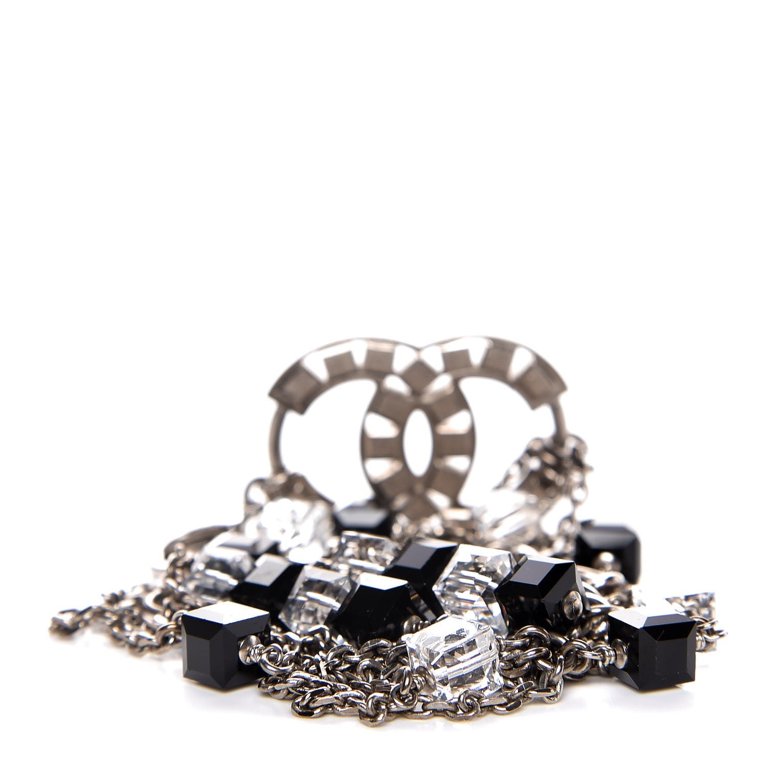 Chanel Swarovski Crystal Large CC Double Strand Belt Black 3 of 5