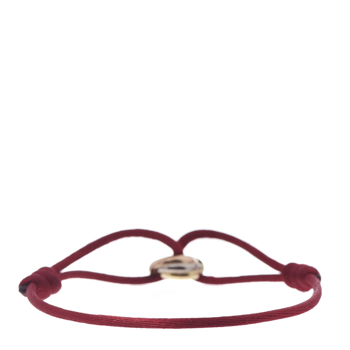 18K Pink Yellow White Gold Trinity Cord Bracelet Red