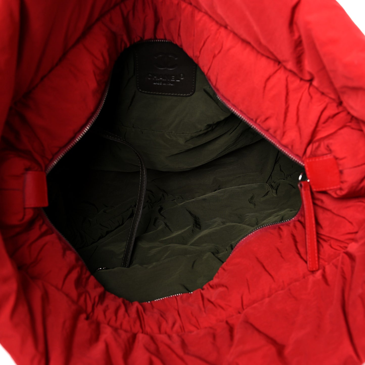 Nylon Quilted Medium Coco Cocoon Tote Red