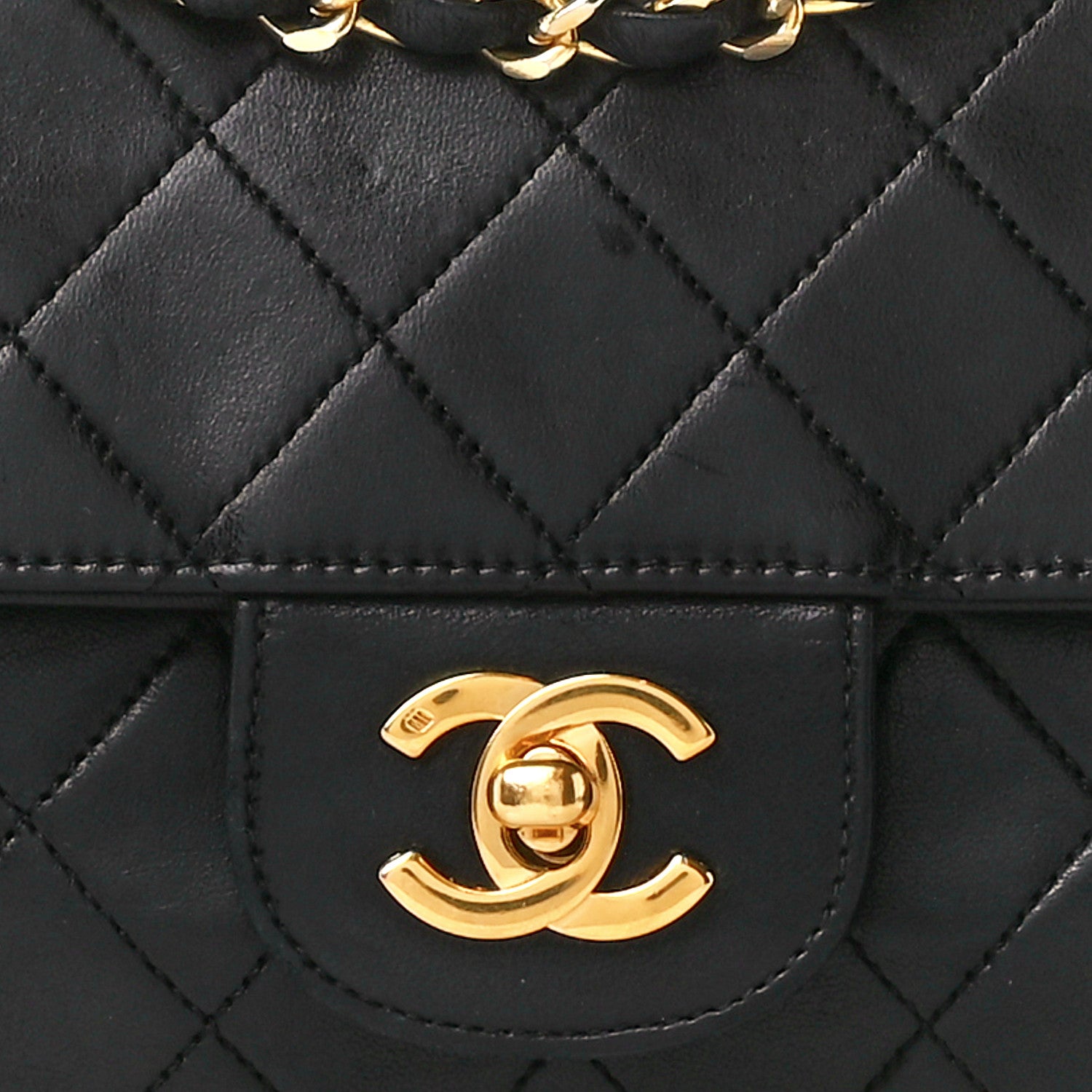 Chanel Lambskin Quilted Medium Double Flap Black 9 of 11