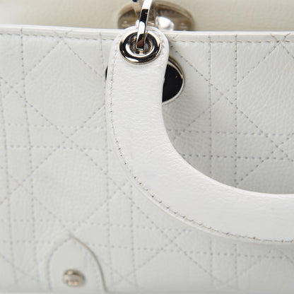 Christian Dior Calfskin Cannage Stitched Small Lady East West Lady Dior White 24 of 26