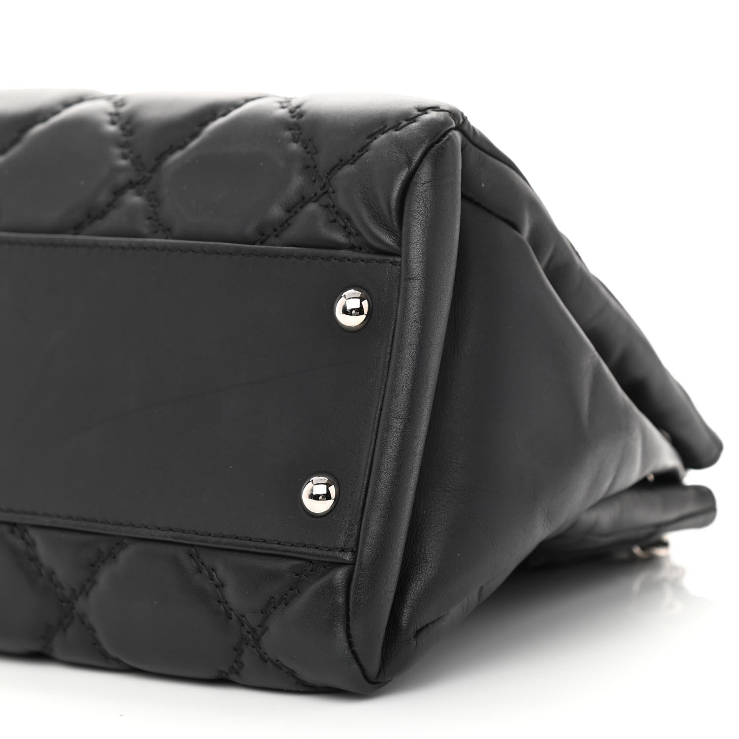 Chanel Calfskin Double Stitch Large Hamptons Flap Bag Black 10 of 11