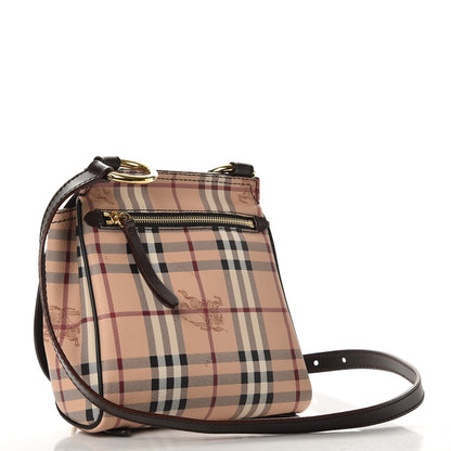 Burberry Haymarket Check Baby Bridle Saddle Bag Dark Clove Brown 3 of 7