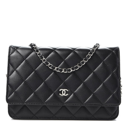 Chanel Lambskin Quilted Wallet On Chain WOC Black 1 of 10