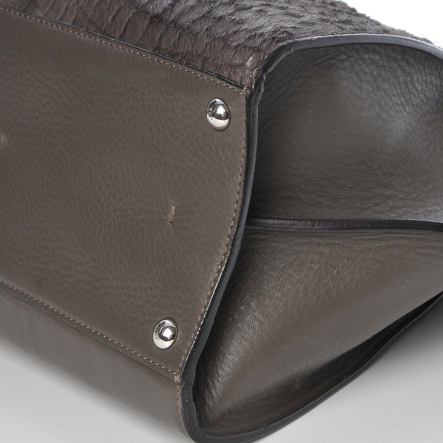 Vitello Pelo Flamingo Crocodile Embossed Petite 3Jours Tote Carbone