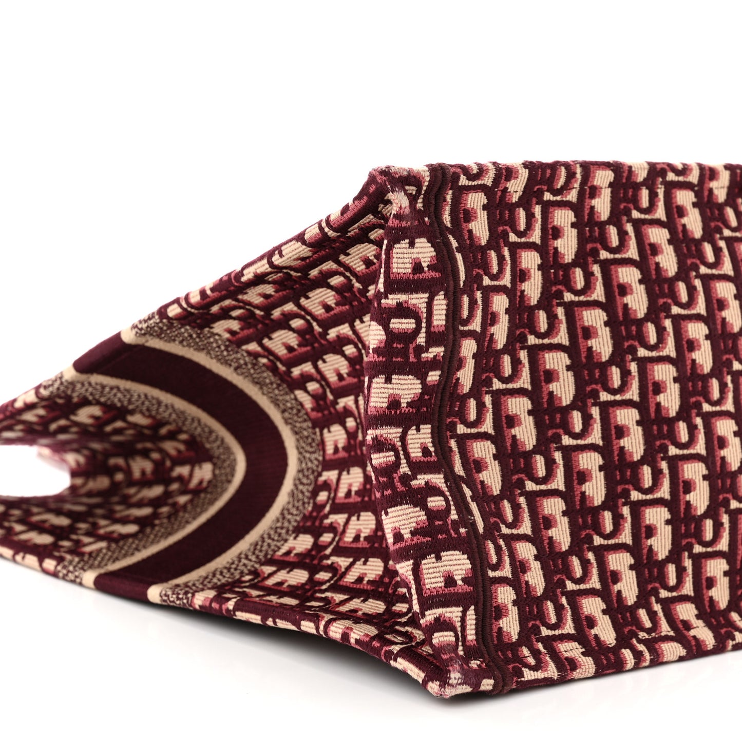 CHRISTIAN DIOR Oblique Large Book Tote Burgundy Multicolor