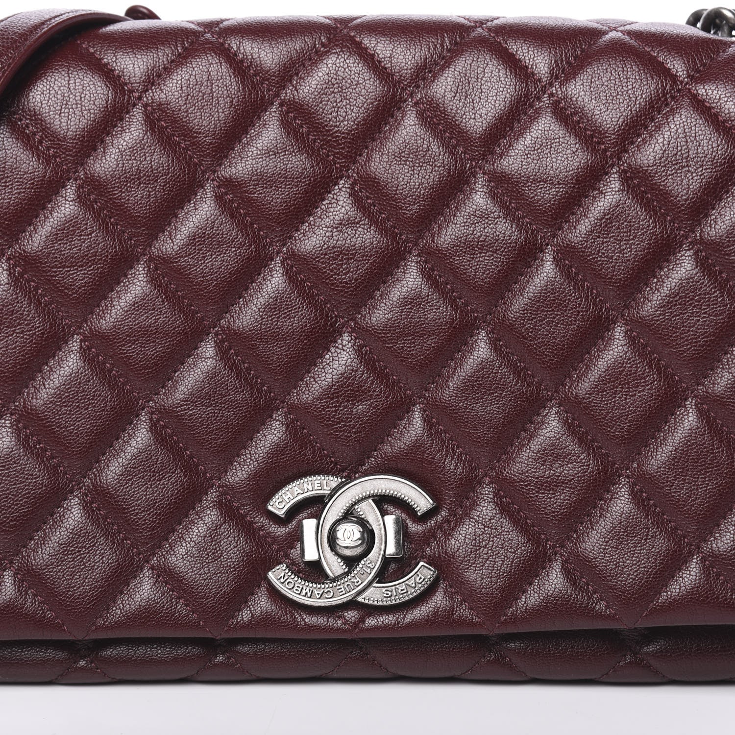 Chanel Goatskin Quilted Large City Rock Flap Burgundy 8 of 12