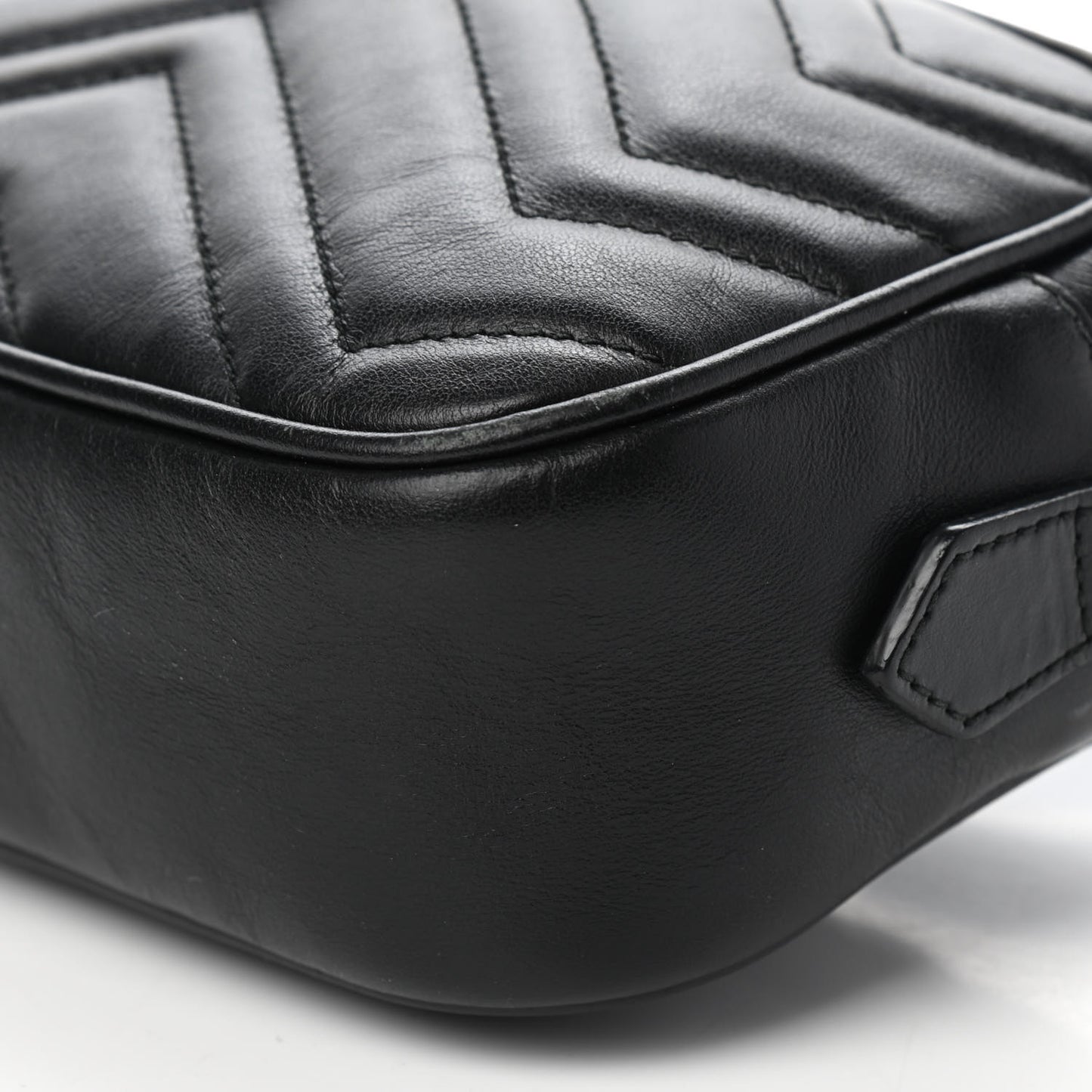 Calfskin Matelasse Mini GG Marmont Chain Shoulder Bag Black