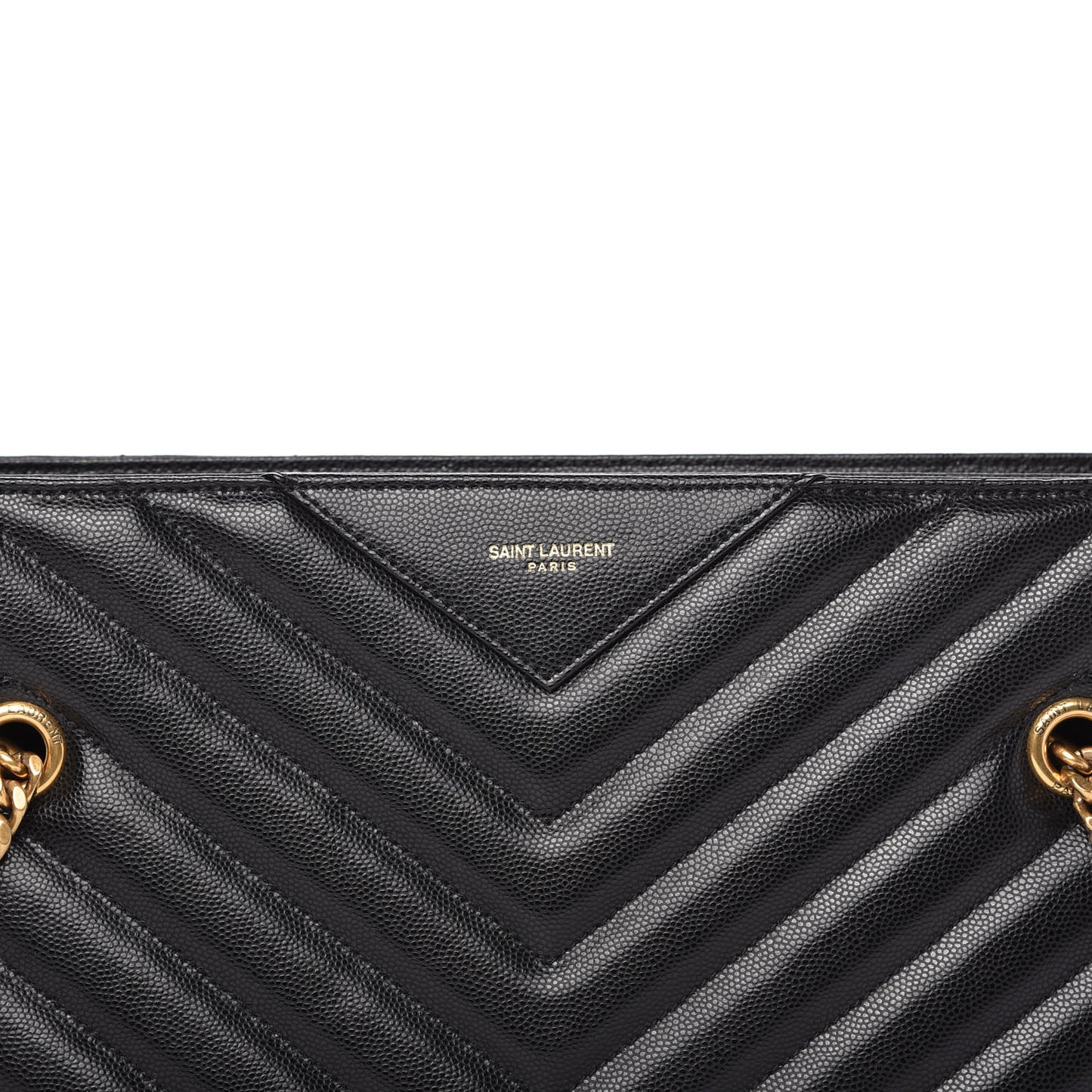 Grain De Poudre Matelasse Chevron Medium Tribeca Shopping Bag Black