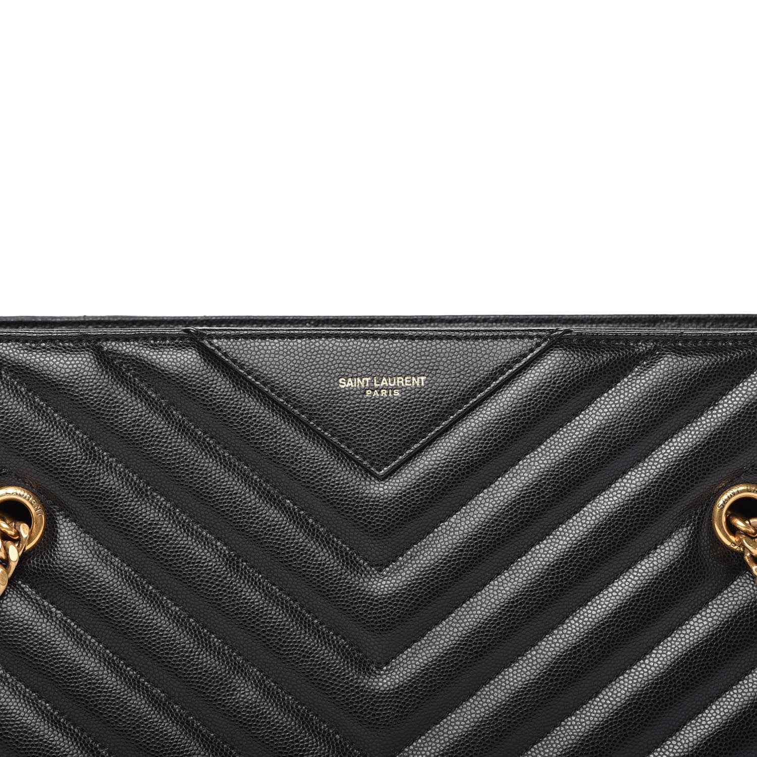 Saint Laurent Grain De Poudre Matelasse Chevron Medium Tribeca Shopping Bag Black 11 of 11