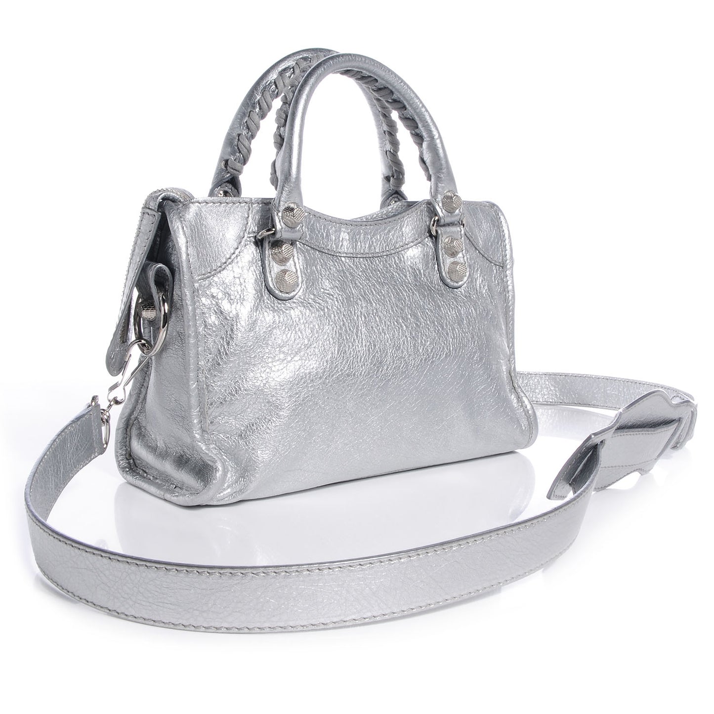 Agneau Giant 12 Silver Hardware Mini City Gris Aluminum