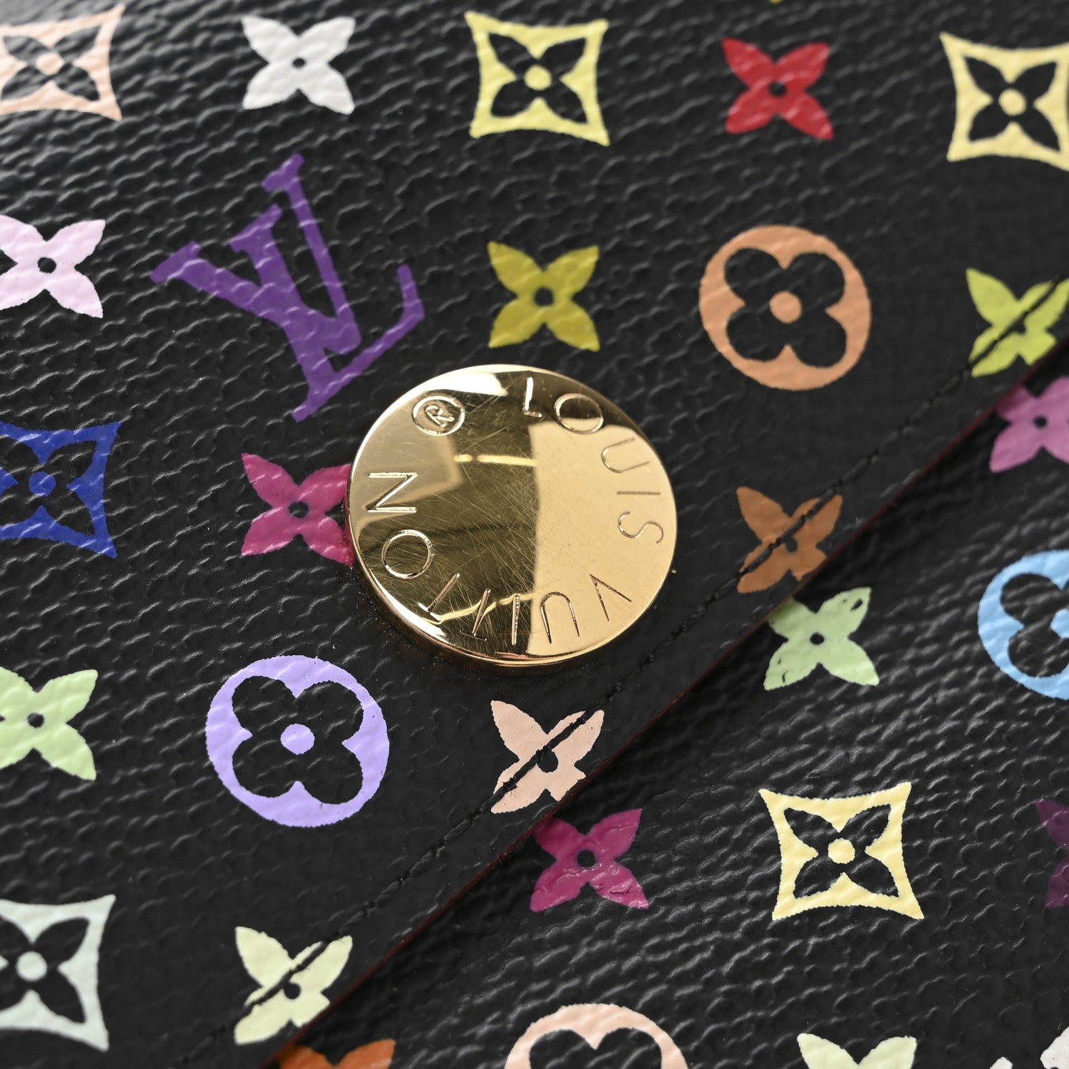 Louis Vuitton Monogram Multicolor Sarah Wallet Black Pistache 8 of 9