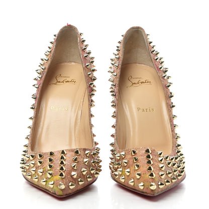 Christian Louboutin Cork Patent Bloom Print Follies Spikes 100 Pumps 40.5 Version Multicolor 2 of 10
