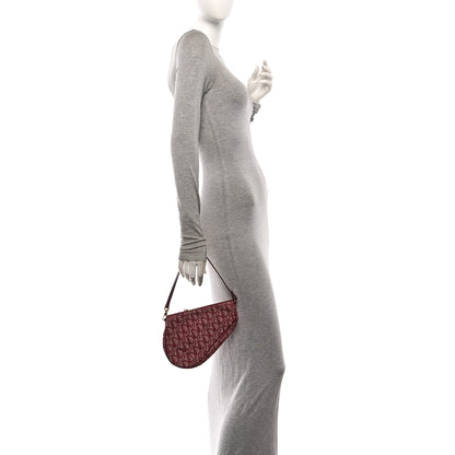 Christian Dior Monogram Mini Saddle Pochette Burgundy 2 of 12