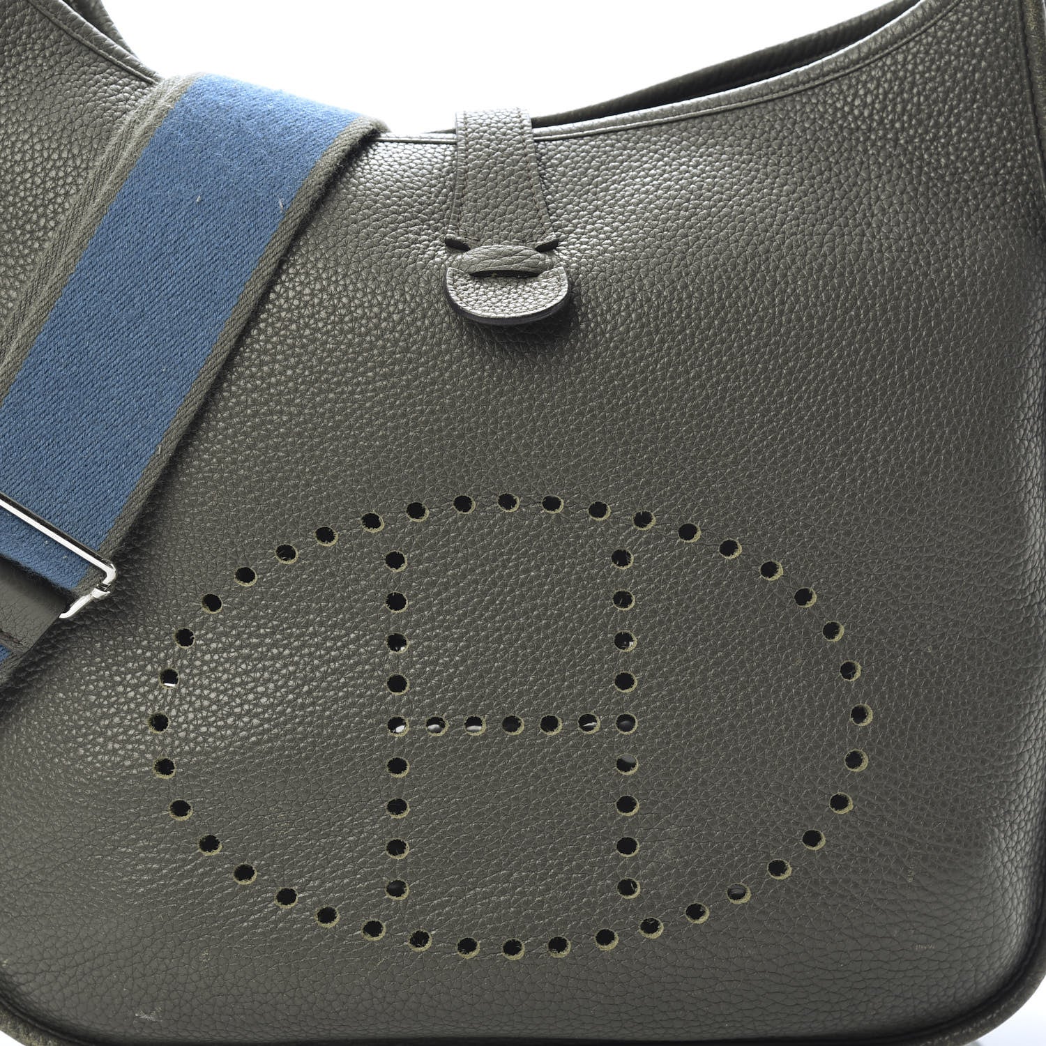 Hermes Taurillon Clemence Amazone Evelyne III GM Vert De Gris 8 of 18