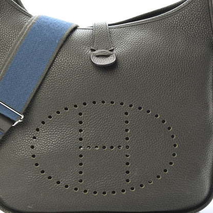 Hermes Taurillon Clemence Amazone Evelyne III GM Vert De Gris 8 of 18