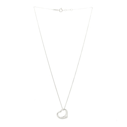 Tiffany Sterling Silver 16mm Elsa Peretti Open Heart Pendant Necklace 3 of 6