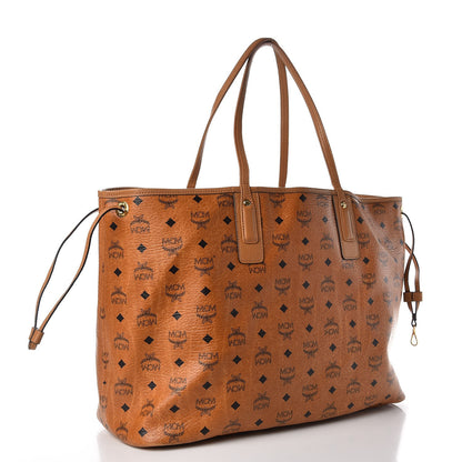 MCM Visetos Large Liz Reversible Shopper Tote Cognac 5 of 22