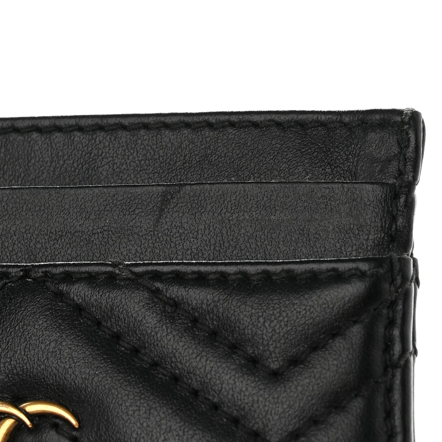 Calfskin Matelasse GG Marmont Card Holder Black